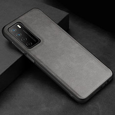 Coque Luxe Cuir Housse Etui pour Huawei Honor Play4 5G Gris
