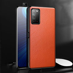 Coque Luxe Cuir Housse Etui pour Huawei Honor X10 5G Orange