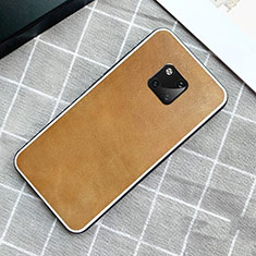 Coque Luxe Cuir Housse Etui pour Huawei Mate 20 Pro Orange