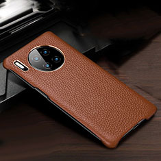 Coque Luxe Cuir Housse Etui pour Huawei Mate 30 Marron