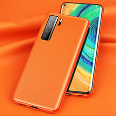 Coque Luxe Cuir Housse Etui pour Huawei P40 Lite 5G Orange