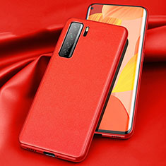 Coque Luxe Cuir Housse Etui pour Huawei P40 Lite 5G Rouge