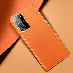 Coque Luxe Cuir Housse Etui pour Huawei P40 Pro Orange