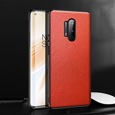 Coque Luxe Cuir Housse Etui pour OnePlus 8 Pro Rouge