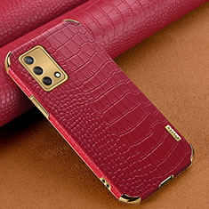 Coque Luxe Cuir Housse Etui pour Oppo A95 4G Rouge