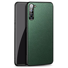 Coque Luxe Cuir Housse Etui pour Oppo F15 Vert