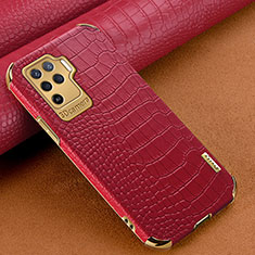 Coque Luxe Cuir Housse Etui pour Oppo F19 Pro Rouge