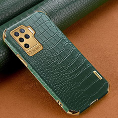 Coque Luxe Cuir Housse Etui pour Oppo F19 Pro Vert