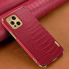 Coque Luxe Cuir Housse Etui pour Oppo Find X3 5G Rouge