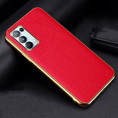 Coque Luxe Cuir Housse Etui pour Oppo Find X3 Lite 5G Rouge