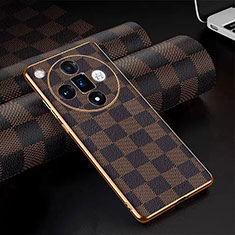Coque Luxe Cuir Housse Etui pour Oppo Find X7 5G Marron