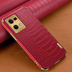 Coque Luxe Cuir Housse Etui pour Oppo Reno8 4G Rouge