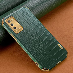 Coque Luxe Cuir Housse Etui pour Samsung Galaxy A02s Vert