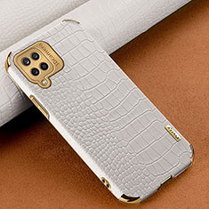 Coque Luxe Cuir Housse Etui pour Samsung Galaxy A12 Blanc