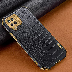 Coque Luxe Cuir Housse Etui pour Samsung Galaxy A12 Nacho Noir