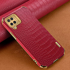 Coque Luxe Cuir Housse Etui pour Samsung Galaxy A12 Nacho Rouge