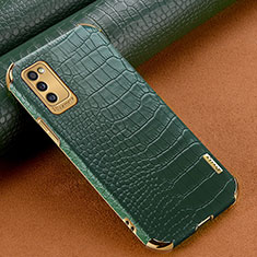 Coque Luxe Cuir Housse Etui pour Samsung Galaxy A41 Vert