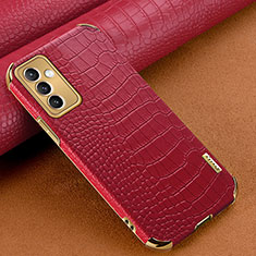 Coque Luxe Cuir Housse Etui pour Samsung Galaxy M34 5G Rouge