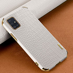 Coque Luxe Cuir Housse Etui pour Samsung Galaxy M40S Blanc