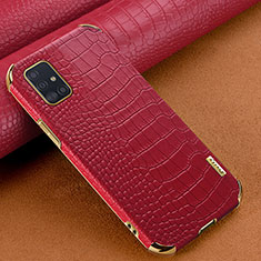 Coque Luxe Cuir Housse Etui pour Samsung Galaxy M40S Rouge