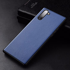 Coque Luxe Cuir Housse Etui pour Samsung Galaxy Note 10 5G Bleu