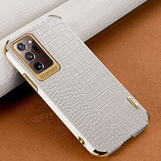 Coque Luxe Cuir Housse Etui pour Samsung Galaxy Note 20 Ultra 5G Blanc