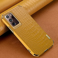 Coque Luxe Cuir Housse Etui pour Samsung Galaxy Note 20 Ultra 5G Jaune
