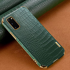Coque Luxe Cuir Housse Etui pour Samsung Galaxy S20 Vert