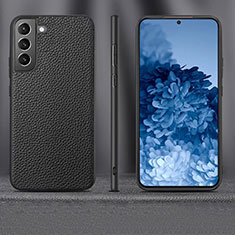 Coque Luxe Cuir Housse Etui pour Samsung Galaxy S21 FE 5G Noir