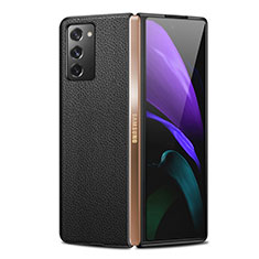 Coque Luxe Cuir Housse Etui pour Samsung Galaxy Z Fold2 5G Noir