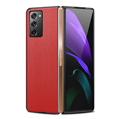 Coque Luxe Cuir Housse Etui pour Samsung Galaxy Z Fold2 5G Rouge