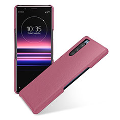 Coque Luxe Cuir Housse Etui pour Sony Xperia 5 Rose