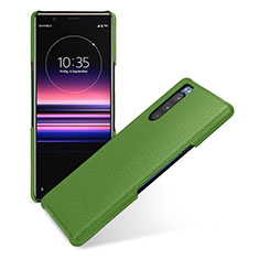 Coque Luxe Cuir Housse Etui pour Sony Xperia 5 Vert