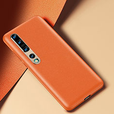 Coque Luxe Cuir Housse Etui pour Xiaomi Mi 10 Pro Orange