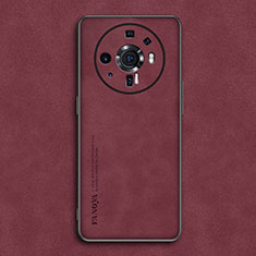 Coque Luxe Cuir Housse Etui pour Xiaomi Mi 12 Ultra 5G Rouge