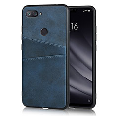 Coque Luxe Cuir Housse Etui pour Xiaomi Mi 8 Lite Bleu