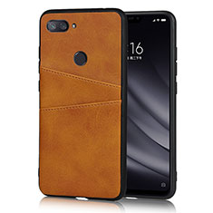 Coque Luxe Cuir Housse Etui pour Xiaomi Mi 8 Lite Orange
