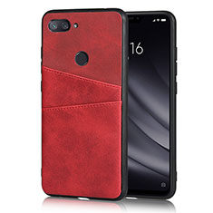 Coque Luxe Cuir Housse Etui pour Xiaomi Mi 8 Lite Rouge
