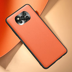 Coque Luxe Cuir Housse Etui pour Xiaomi Poco X3 Orange