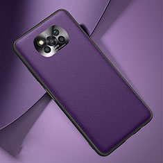 Coque Luxe Cuir Housse Etui pour Xiaomi Poco X3 Violet