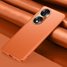 Coque Luxe Cuir Housse Etui QK1 pour Huawei Honor X7b Orange