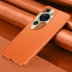 Coque Luxe Cuir Housse Etui QK1 pour Huawei P60 Art Orange