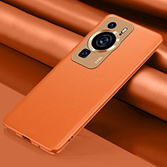 Coque Luxe Cuir Housse Etui QK1 pour Huawei P60 Pro Orange