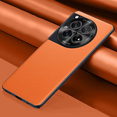 Coque Luxe Cuir Housse Etui QK1 pour OnePlus 12 5G Orange