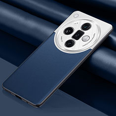 Coque Luxe Cuir Housse Etui QK1 pour Oppo Find X7 Ultra 5G Bleu