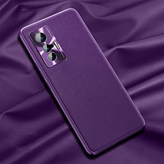 Coque Luxe Cuir Housse Etui QK1 pour Vivo X70 5G Violet