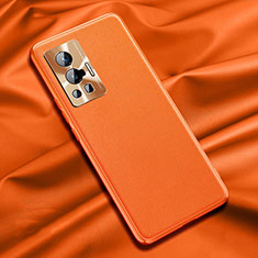Coque Luxe Cuir Housse Etui QK1 pour Vivo X70 Pro 5G Orange