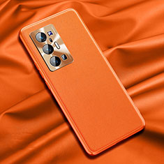 Coque Luxe Cuir Housse Etui QK1 pour Vivo X70 Pro+ Plus 5G Orange