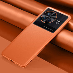 Coque Luxe Cuir Housse Etui QK1 pour Vivo X80 5G Orange