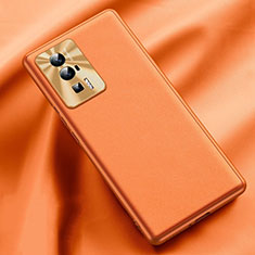 Coque Luxe Cuir Housse Etui QK1 pour Xiaomi Poco F5 Pro 5G Orange